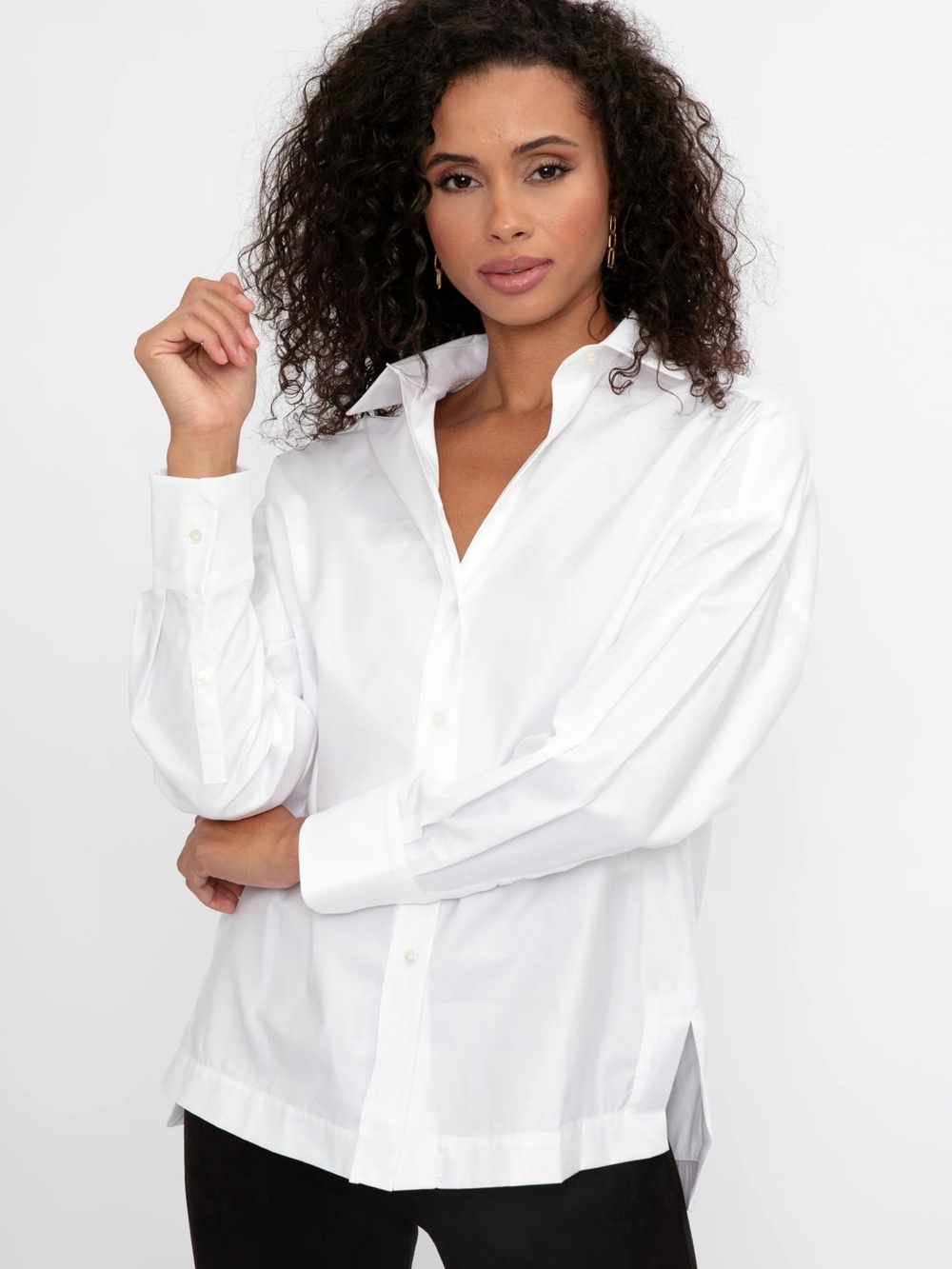 Max Mara Leisure Rispoli Cotton White Oversized Button Down Size 14